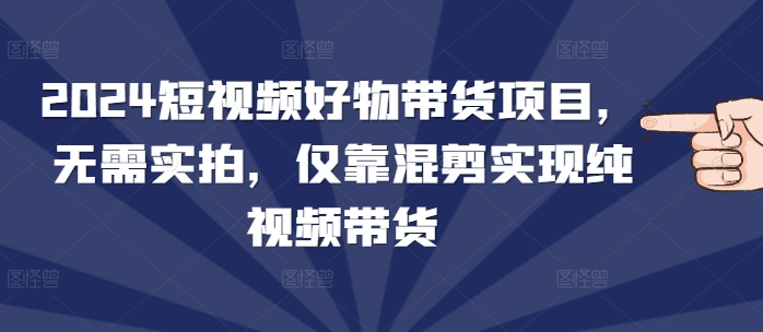 2024短视频好物带货项目，无需实拍，仅靠混剪实现纯视频带货-湘创网