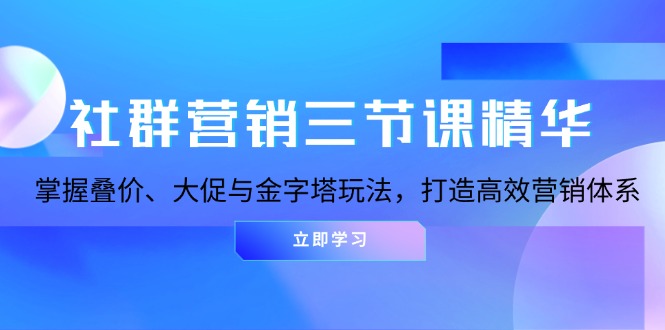 （13431期）社群营销三节课精华：掌握叠价、大促与金字塔玩法，打造高效营销体系-湘创网