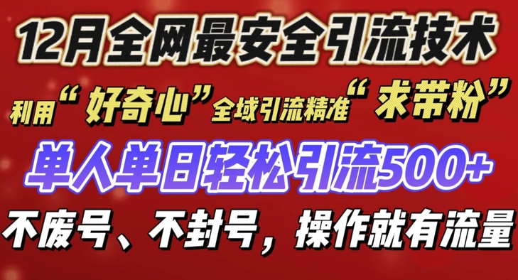 12 月份全网最安全引流创业粉技术来袭，不封号不废号，有操作就有流量【揭秘】-湘创网