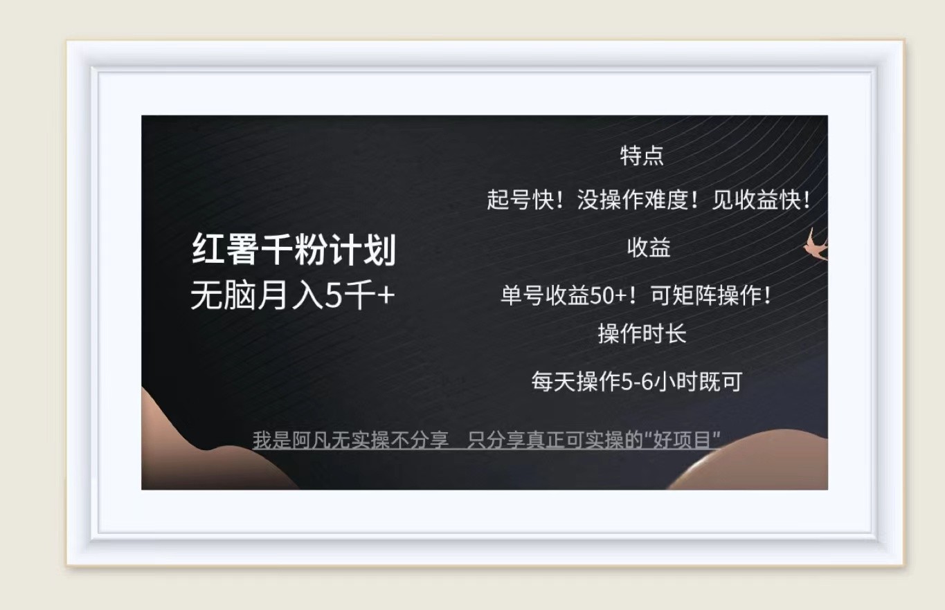 红薯千粉计划无脑月入5千+！既做既赚！-湘创网