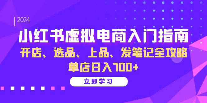 （13036期）小红书虚拟电商入门指南：开店、选品、上品、发笔记全攻略   单店日入700+-湘创网