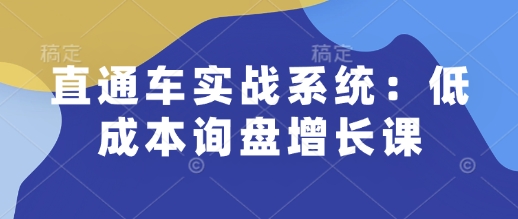 直通车实战系统：低成本询盘增长课，让个人通过技能实现升职加薪，让企业低成本获客，订单源源不断-湘创网