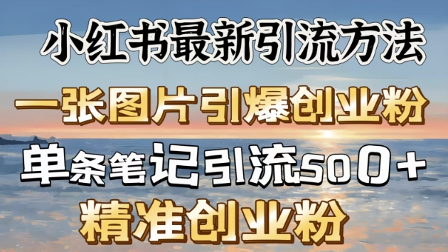 小红书最新引流方法，一张图片引爆创业粉-湘创网