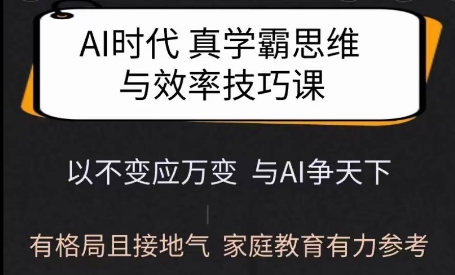 Ai时代真学霸思维与学习方法课，有格局且接地气，家庭教育有力参考-湘创网