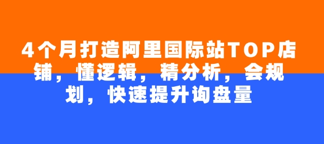 4个月打造阿里国际站TOP店铺，懂逻辑，精分析，会规划，快速提升询盘量-湘创网