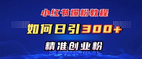 小红书爆粉教程，如何日引300+创业粉，快速实现精准变现-湘创网