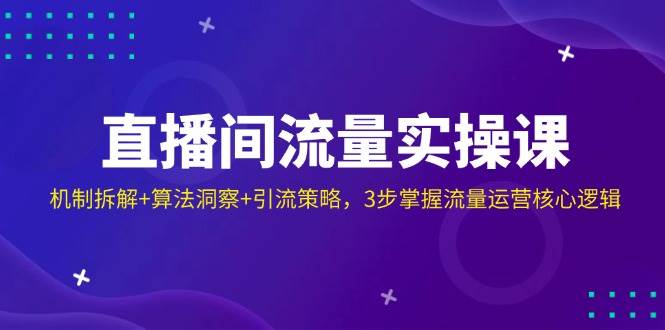 直播间流量实操课：机制拆解+算法洞察+引流策略，3步掌握流量运营核心逻辑-湘创网