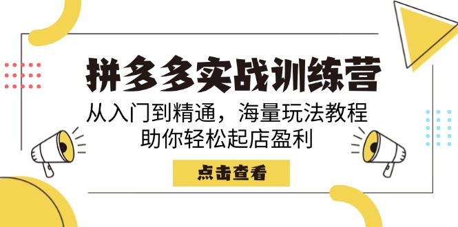 （14392期）拼多多实战训练营，从入门到精通，海量玩法教程，助你轻松起店盈利-湘创网