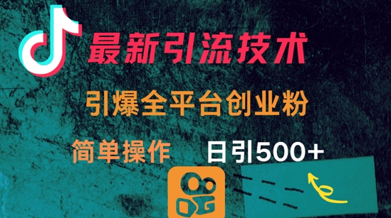 最新引流方法，引爆全平台的一个创业粉，简单操作日引300+-湘创网