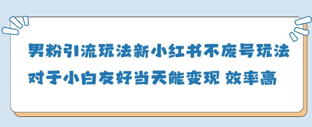 男粉引流玩法(新)，玩法友好做的好当天就能变现-湘创网