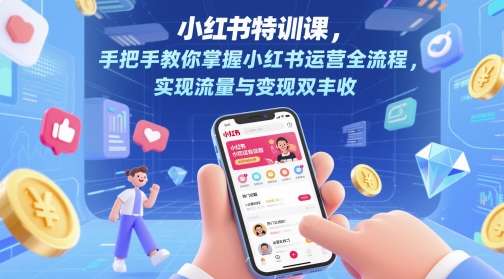 小红书特训课，手把手教你掌握小红书运营全流程，实现流量与变现双丰收-湘创网