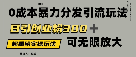 价值5980的0成本暴力引流玩法，日引创业粉300+，可无限放大-湘创网