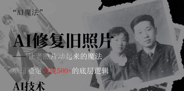 AI 魔法：让泛黄旧照变成朋友圈爆款视频，私域转化率提升50%，单日变现5张-湘创网