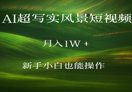AI超写实风景短视频，月入1w，新手小白都能操作-湘创网