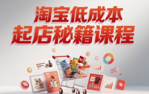 淘宝低成本起店系统课，助你快速起店，实现弯道超车-湘创网