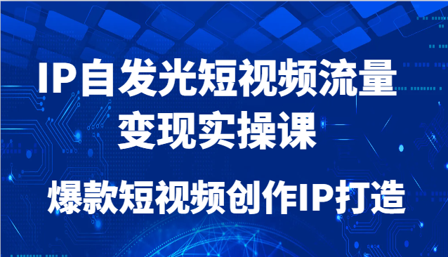 IP自发光短视频流量变现实操课，爆款短视频创作IP打造-湘创网