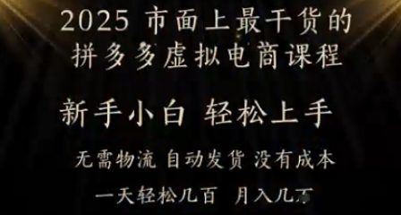 25年最干货的拼多多虚拟电商课程，小白轻松上手，月入过w只是门槛!虚拟电商，如皓月见青天-湘创网