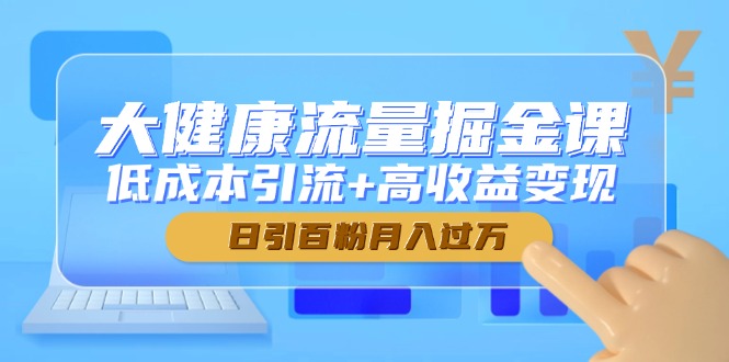 （14811期）大健康流量掘金课，低成本引流+高收益变现，日引百粉月入过万-湘创网