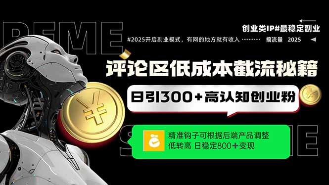 （14779期）评论区低成本引流秘籍，精准钩子直击用户，单账号日增300+创业粉，日稳…-湘创网