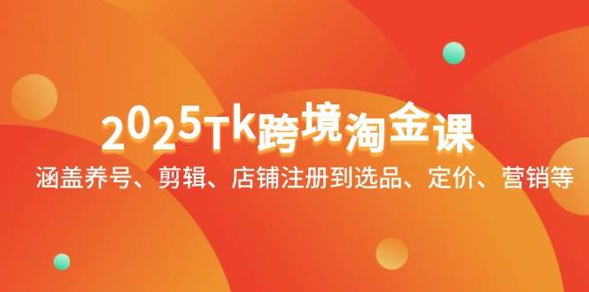 2025Tk跨境淘金课：涵盖养号、剪辑、店铺注册到选品、定价、营销等-湘创网
