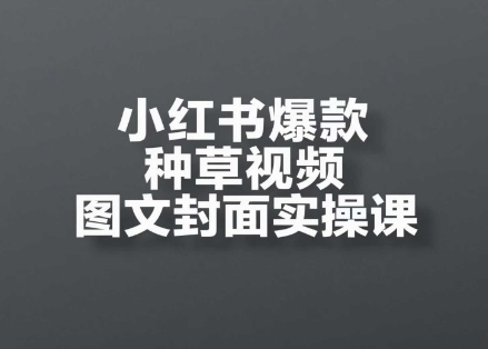 小红书爆款种草视频图文封面实操课，​开店、选品、引流、变现全流程-湘创网