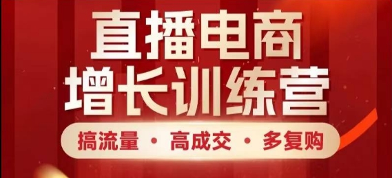 直播电商增长训练营，搞流量·高成交·多复购，快速上手有思路-湘创网