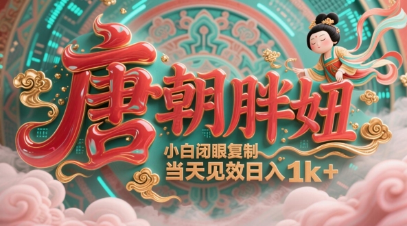 用AI克隆“唐朝胖妞”日更3条，平台疯狂推流，小白闭眼复制，当天见效，日入1k+-湘创网