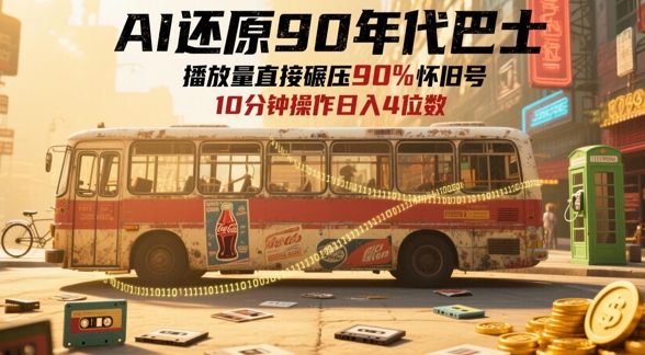 AI还原90年代巴士，一帧就让70后泪崩，播放量直接碾压90%怀旧号，每天操作十分钟，日入四位数-湘创网