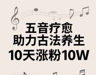 古法五音养生教程，五音疗愈的视频的制作方法，2-4小时就能学会，作者10天涨粉10W-湘创网