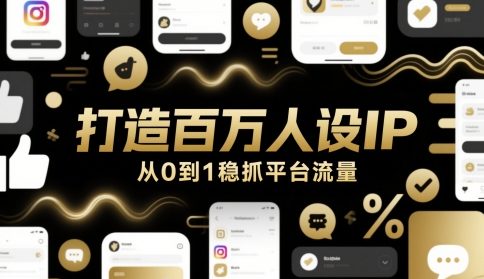 打造百万人设IP，从0到1稳抓平台流量-湘创网