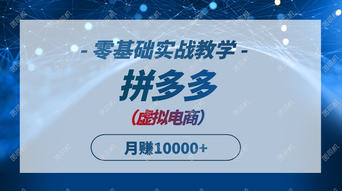 （14880期）拼多多虚拟电商，零基础实战教学，快速打爆商品，新手也能月入10000+-湘创网