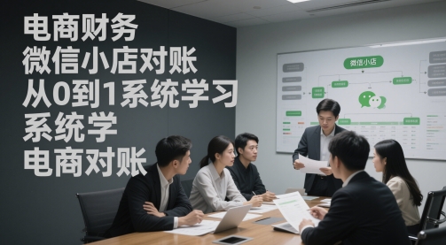 电商财务微信小店对账，从0到1系统学习电商对账-湘创网