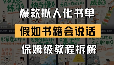 最新爆款拟人化书单玩法，假如书籍会说话，保姆级教程-湘创网