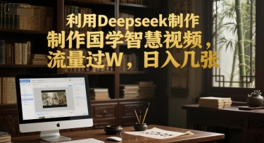 利用Deepseek制作国学智慧视频，流量过W，日入几张-湘创网