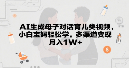 AI生成母子对话育儿类视频，小白宝妈轻松学，多渠道变现，月入1W+-湘创网