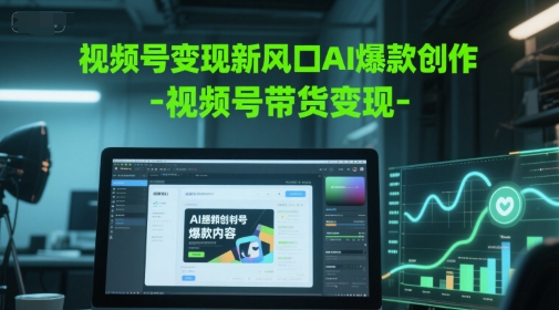 视频号变现新风口AI爆款创作-视频号带货变现-湘创网