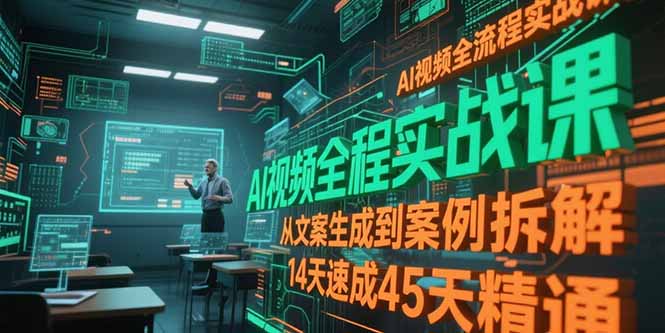 （15172期）AI视频全流程实战课，从文案生成到案例拆解，14天速成45天精通-湘创网