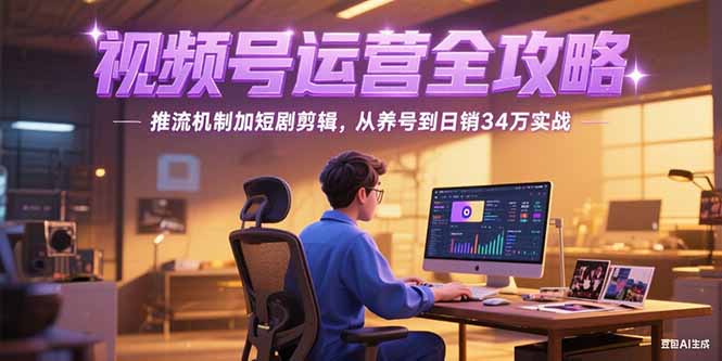 （15217期）2025视频号运营全攻略，推流机制加短剧剪辑，从养号到日销34万实战-湘创网