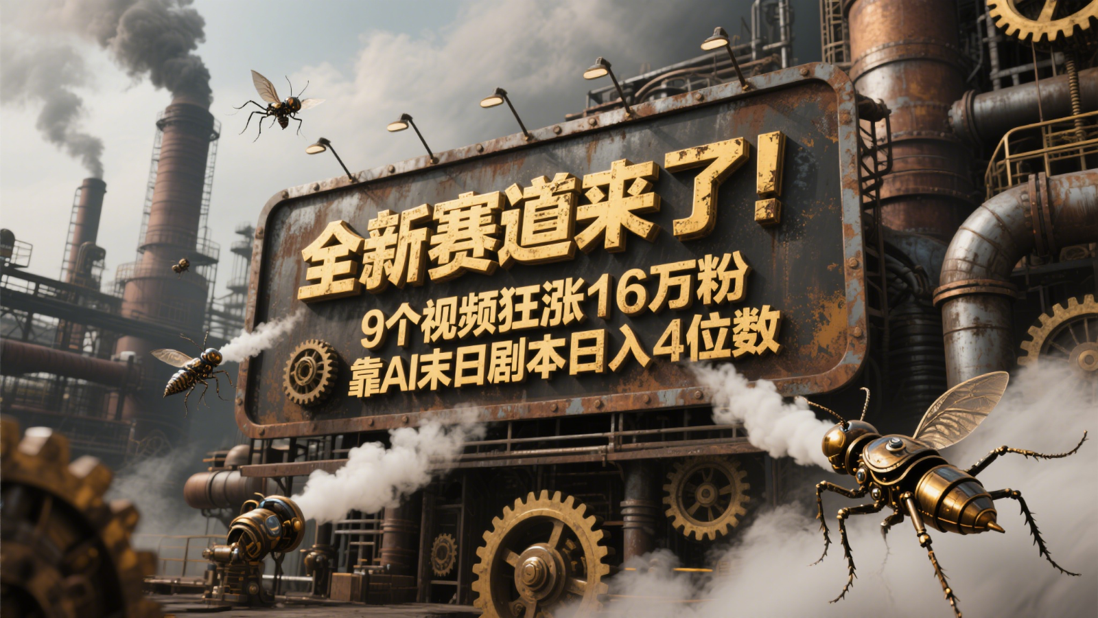 全新赛道来了！9个视频狂涨16万粉，靠AI末日剧本日入4位数，评论区爆肝追更！-湘创网
