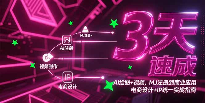 （15245期）3天速成AI绘图+视频，MJ注册到商业应用，电商设计+IP统一实战指南-湘创网