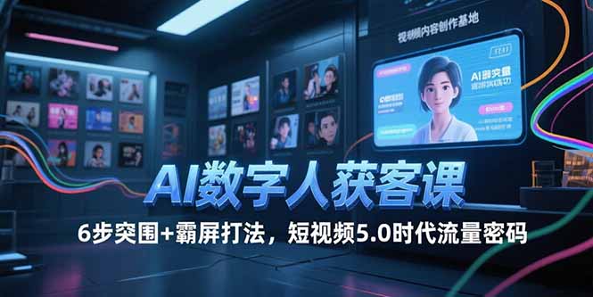 （15247期）AI数字人获客课，6步突围+霸屏打法，短视频5.0时代流量密码-湘创网