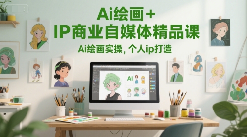 Ai绘画+IP商业自媒体精品课，Ai绘画实操，个人ip打造-湘创网