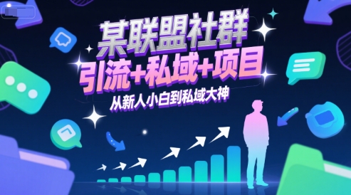 某联盟社群，引流+私域+项目，从新人小白到私域大神-湘创网