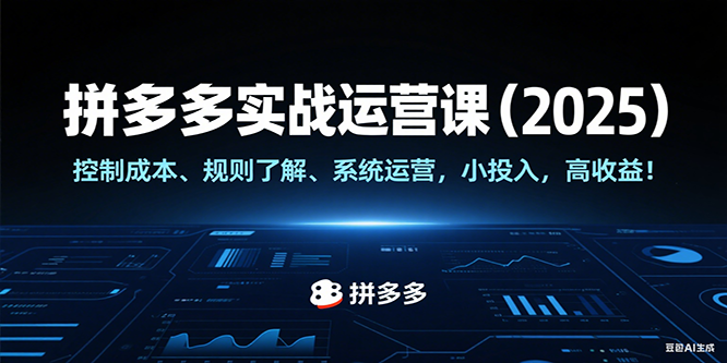 拼多多实战运营课（2025），控制成本、规则了解、系统运营，小投入，高收益！-湘创网