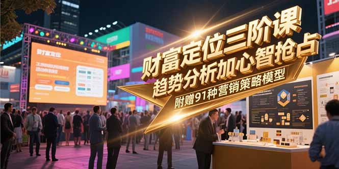 （15219期）财富定位三阶课，趋势分析加心智抢占，附赠91种营销策略模型-湘创网