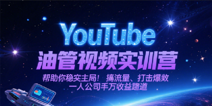 YouTube油管视频实训营，帮助你稳入局、搞流量、打爆款，一人公司千万收益赛道-湘创网