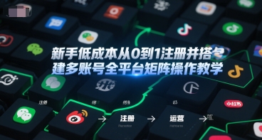 新手低成本从0到1注册并搭建多账号全平台矩阵操作教学，手机号-邮箱-IP-工具-湘创网