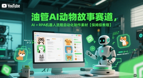 油管AI动物故事赛道，AI+RPA机器人流程自动化制作素材【保姆级教程】-湘创网