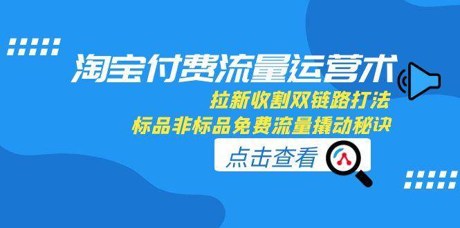 淘宝付费流量运营术，拉新收割双链路打法，标品非标品免费流量撬动秘诀-湘创网