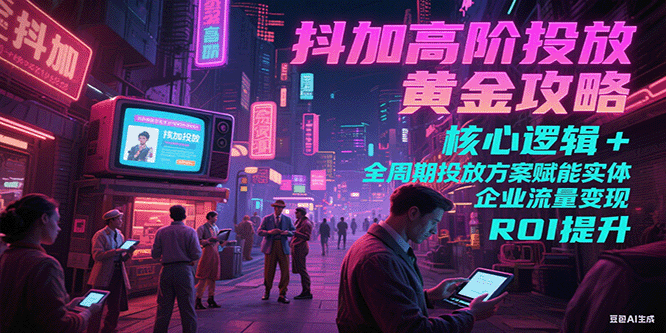抖加高阶投放黄金攻略：核心逻辑全周期投放方案赋能实体企业流量变现 ROI 提升-湘创网